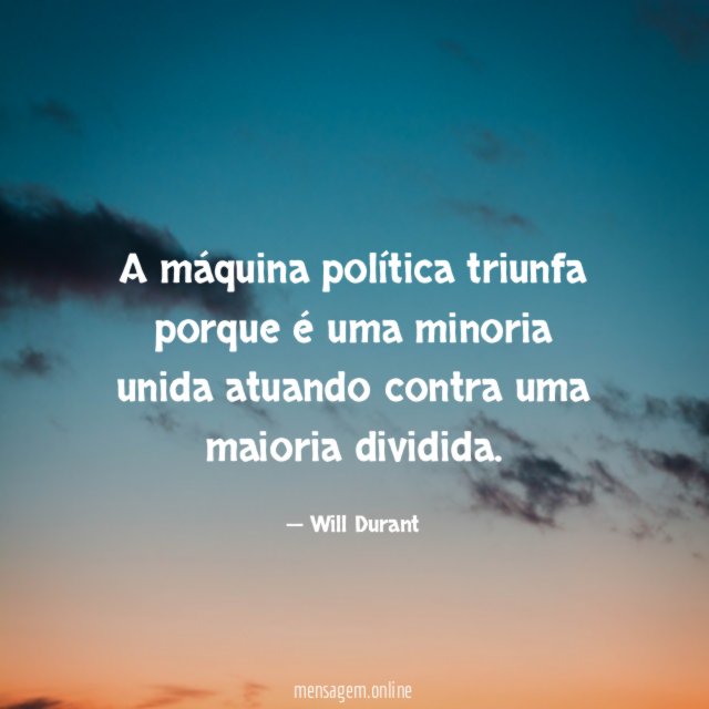 A máquina política triunfa porque é uma minoria