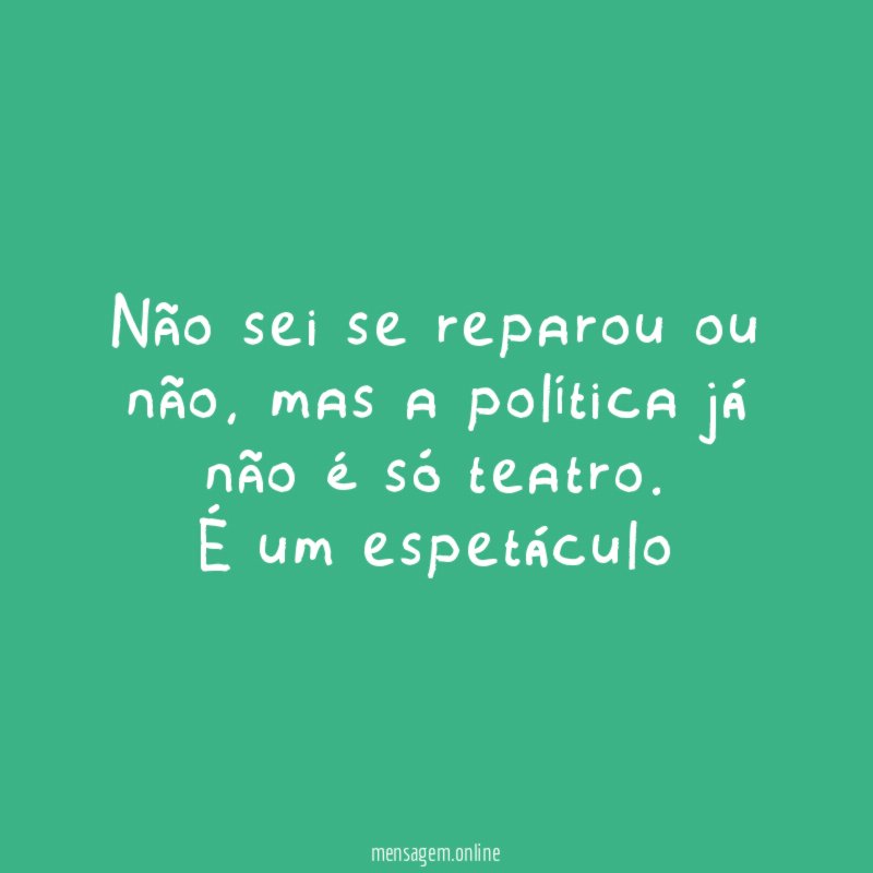 Não sei se reparou ou não