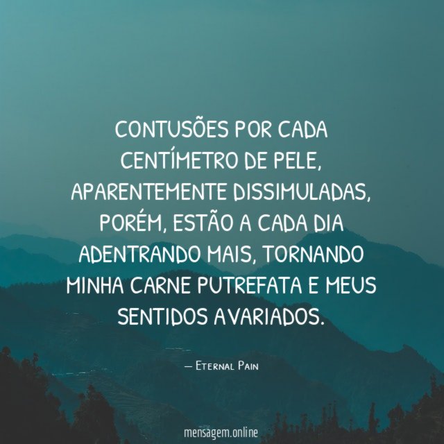 Contusões por cada centímetro de pele