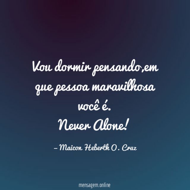 Vou dormir pensando