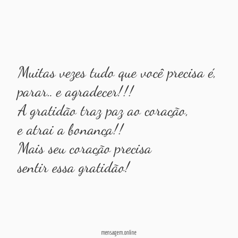Muitas vezes tudo que você precisa é
