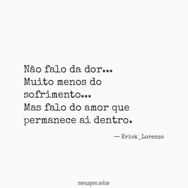 Não falo da dor