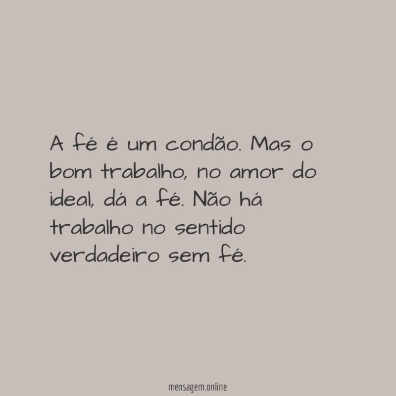 A fé é um condão