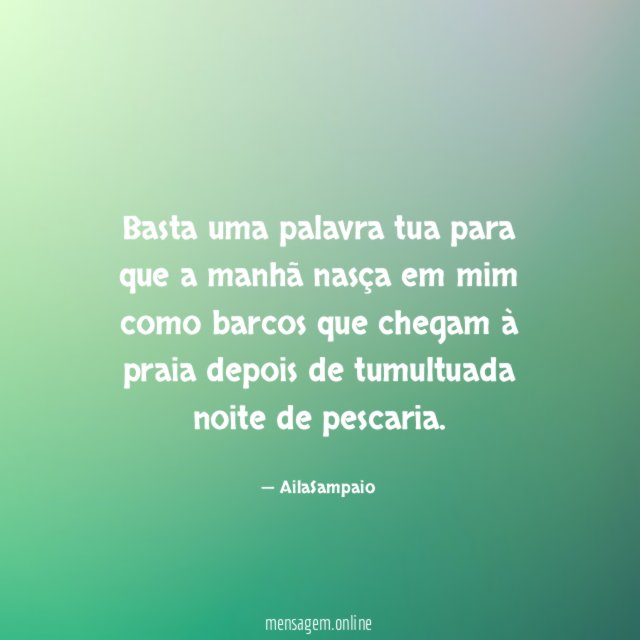 Basta uma palavra tua para que a manhã