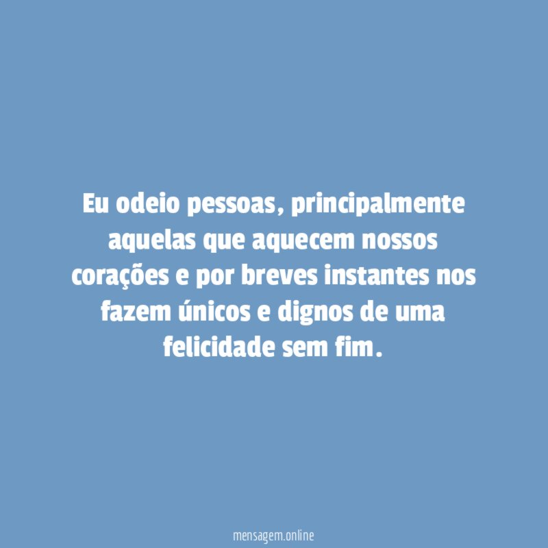 Eu odeio pessoas