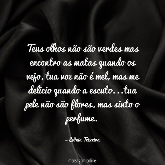 Teus olhos não são verdes mas encontro as