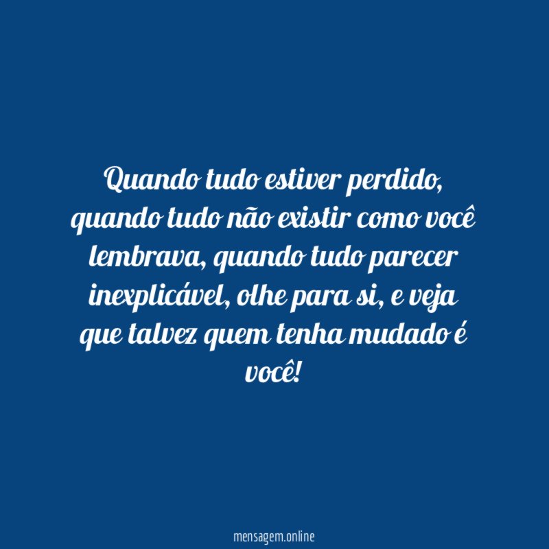 Quando tudo estiver perdido