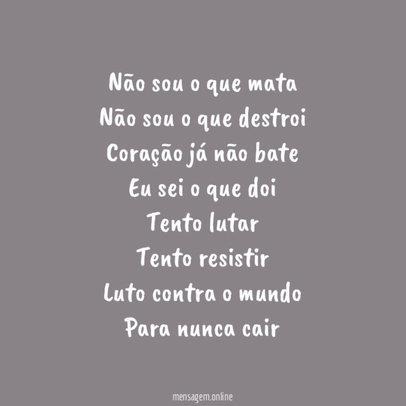 Não sou o que mata Não sou o que