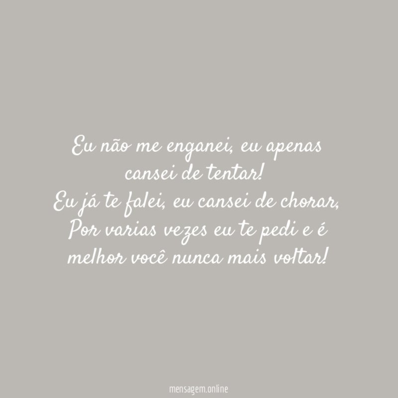 Eu não me enganei