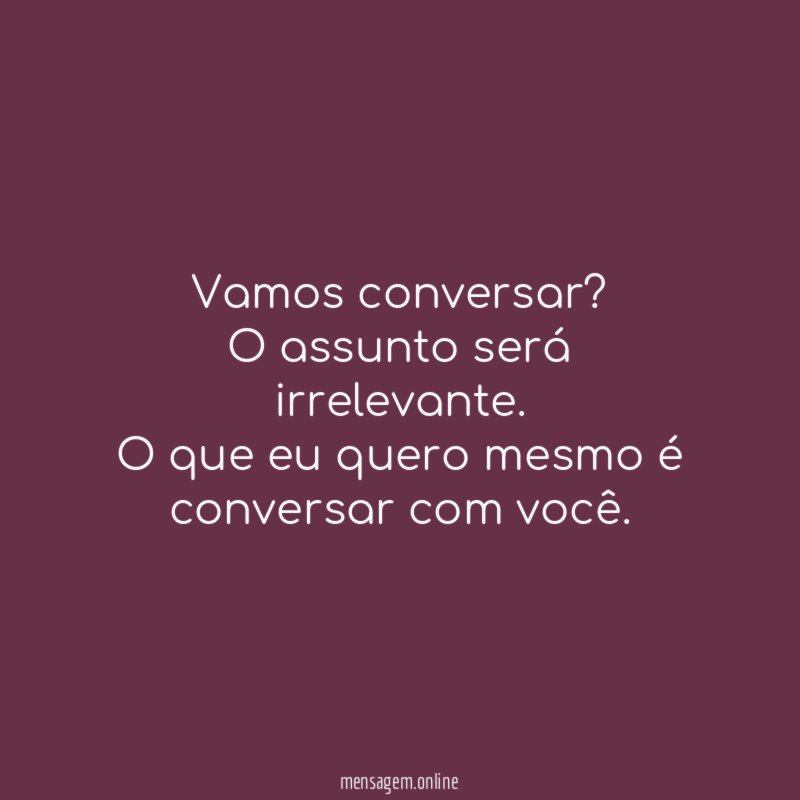 Vamos conversar
