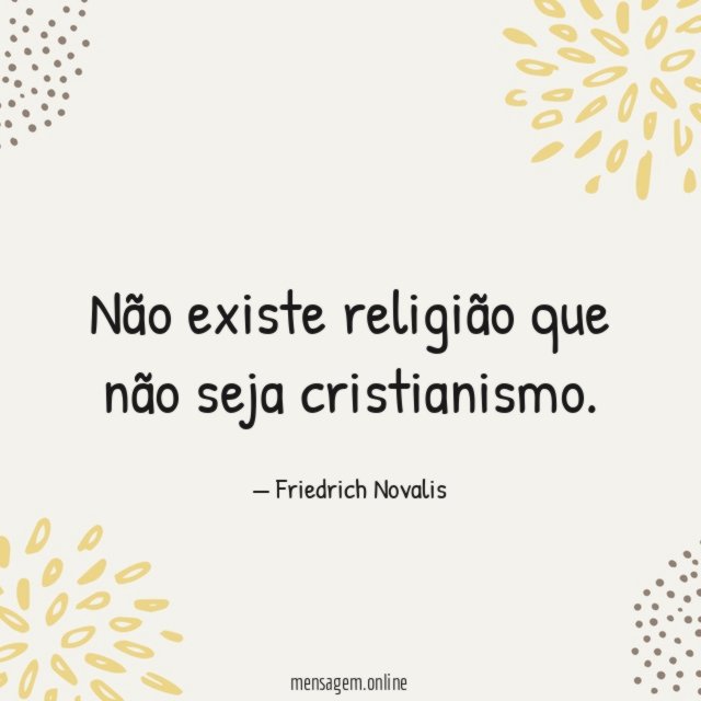 Não existe religião que não seja cristianismo
