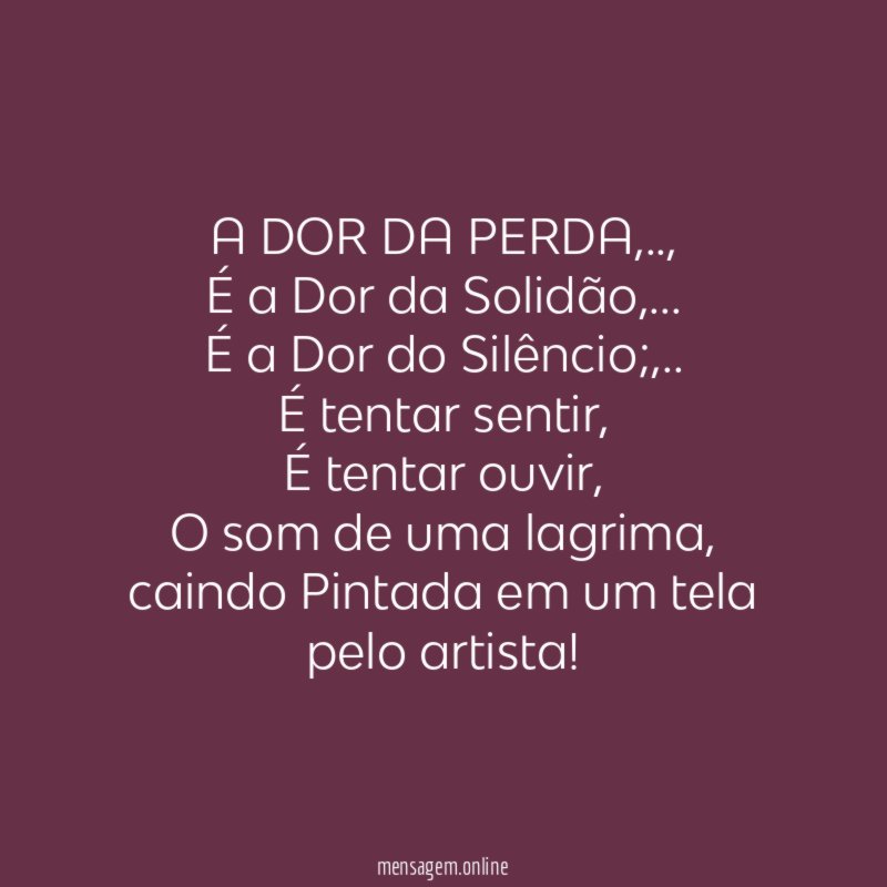 A DOR DA PERDA