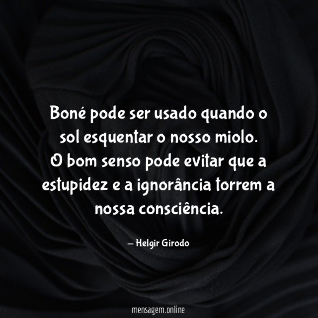 Boné pode ser usado quando o sol esquentar o nosso miolo