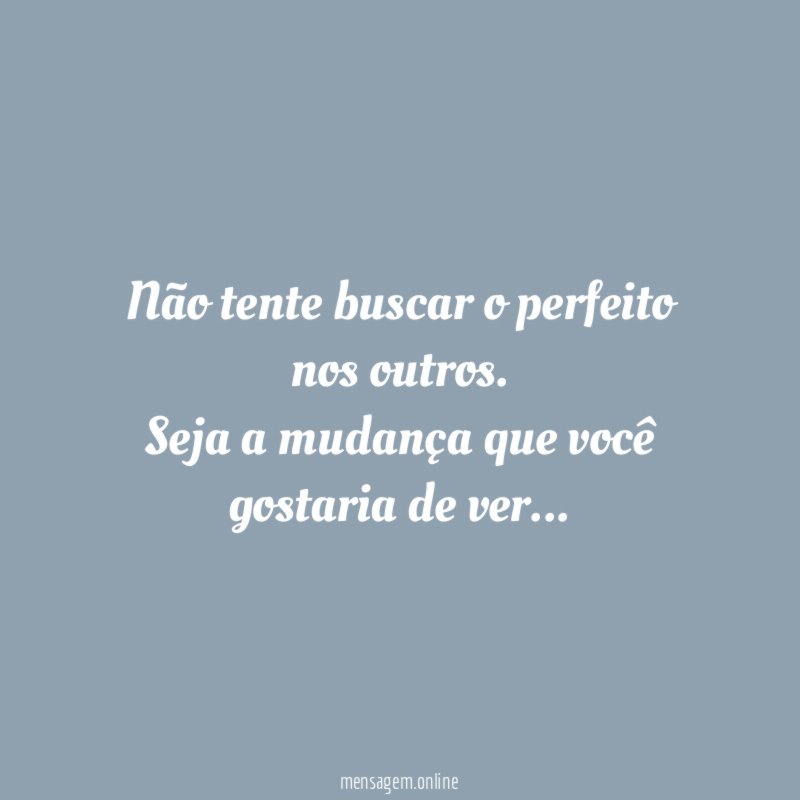Não tente buscar o perfeito nos outros