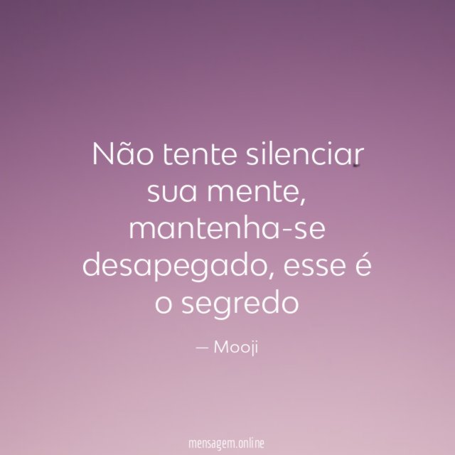 Não tente silenciar sua mente