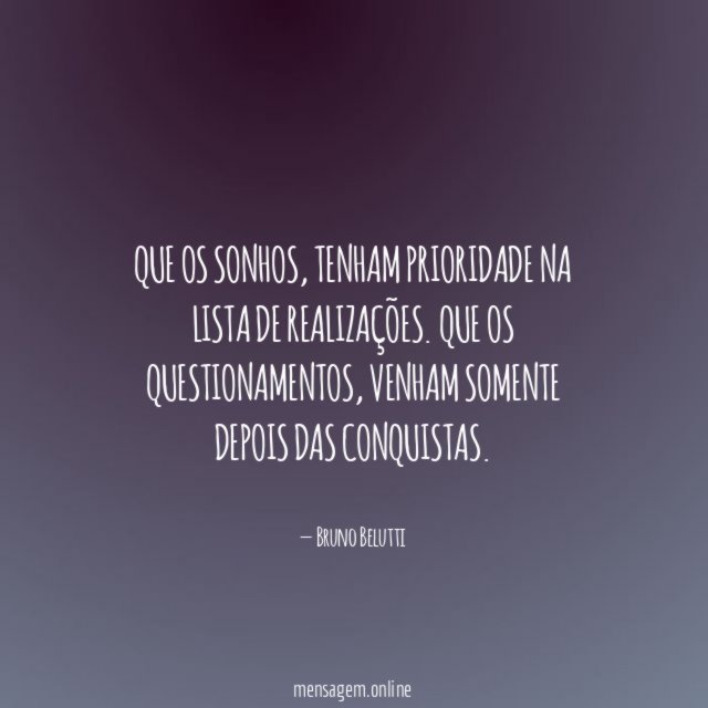 Que os sonhos