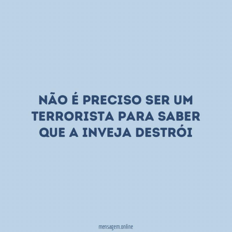 Não é preciso ser um terrorista para saber
