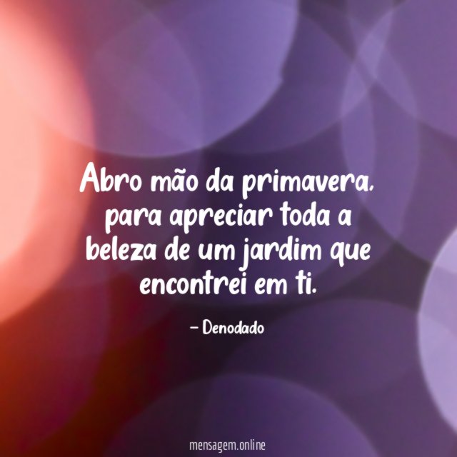 Abro mão da primavera