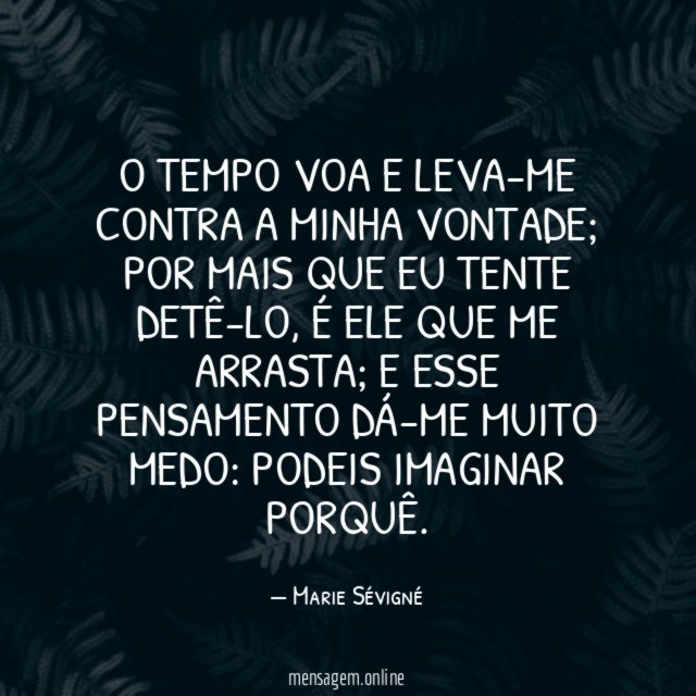 O tempo voa e leva-me contra a minha vontade
