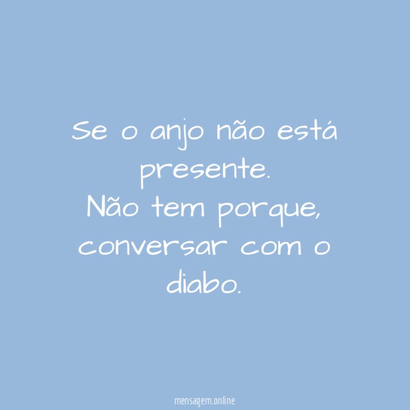Se o anjo não está presente