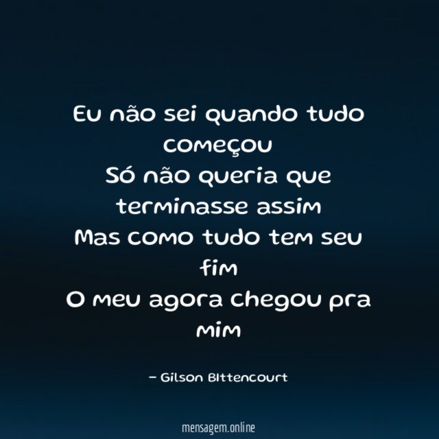 Eu não sei quando tudo começou Só não queria