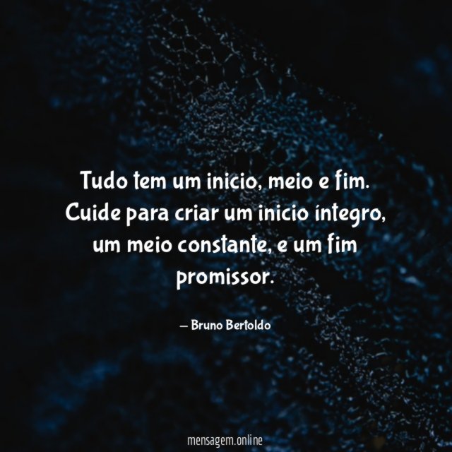 Tudo tem um inicio