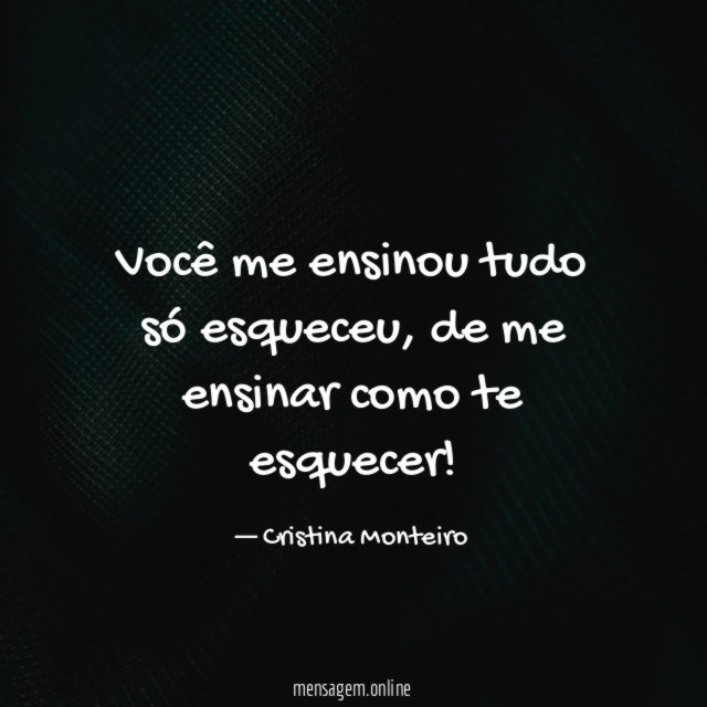 Você me ensinou tudo só esqueceu