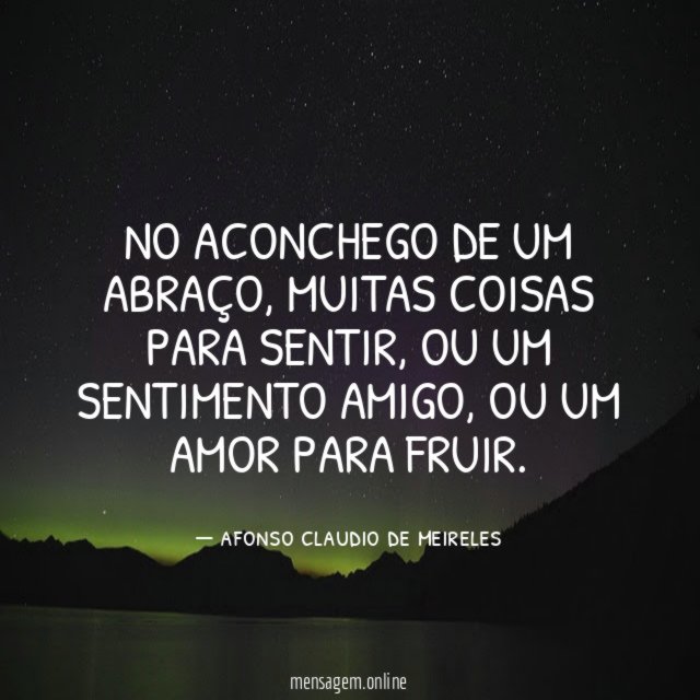 No aconchego de um abraço
