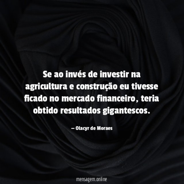Se ao invés de investir na agricultura