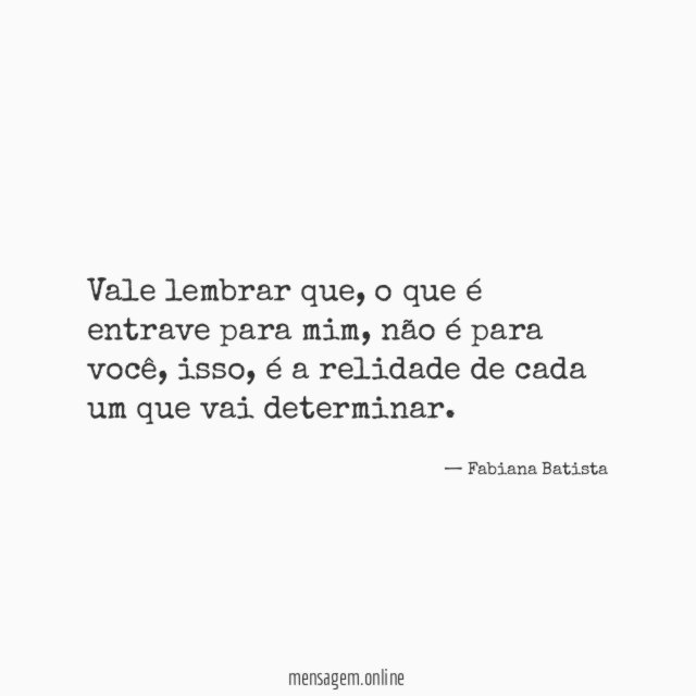 Vale lembrar que