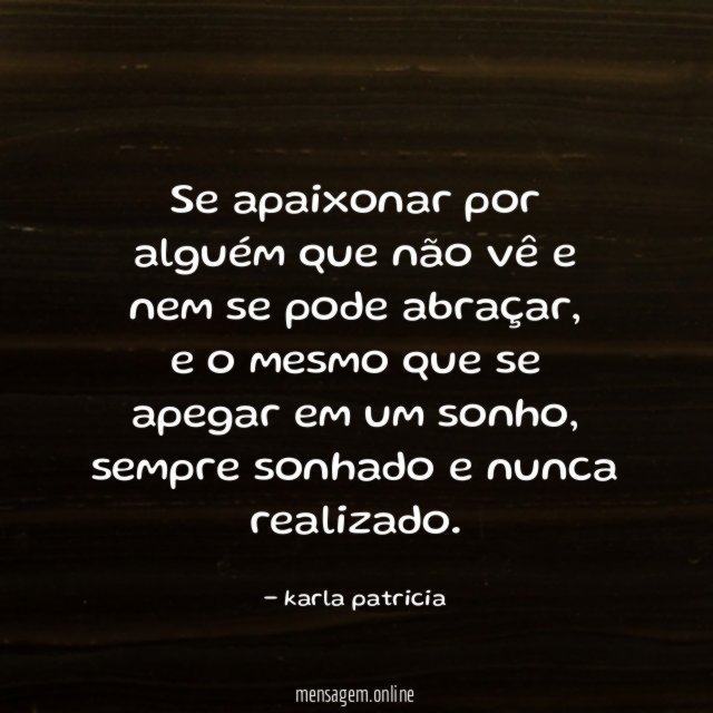 Se apaixonar por alguém que não vê