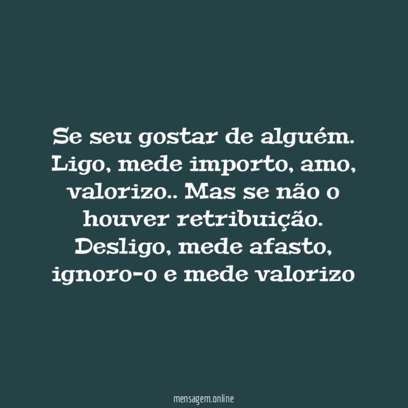 Se seu gostar de alguém