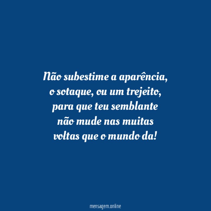 Não subestime a aparência