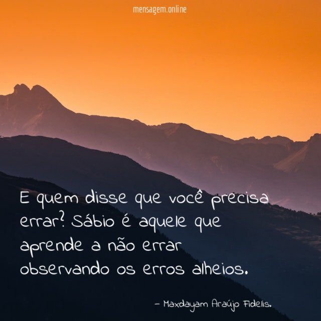 E quem disse que você precisa errar