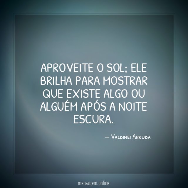 APROVEITE O SOL