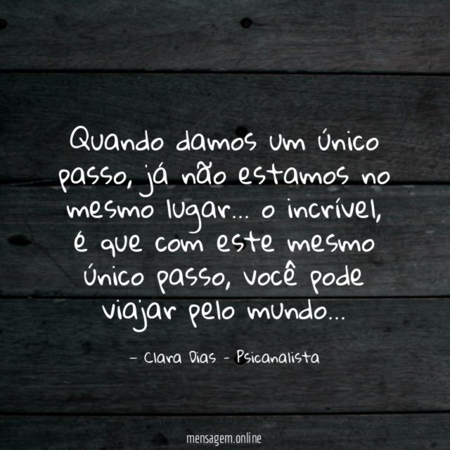 Quando damos um único passo