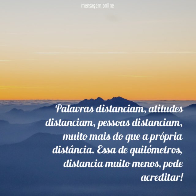 Palavras distanciam