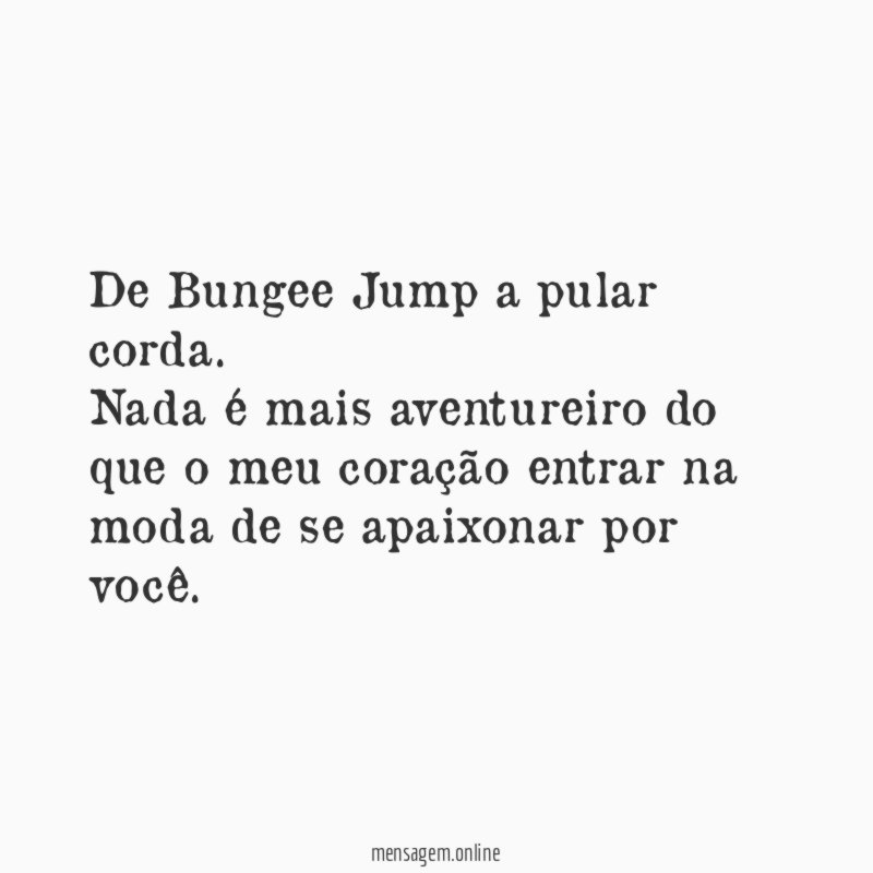De Bungee Jump a pular corda