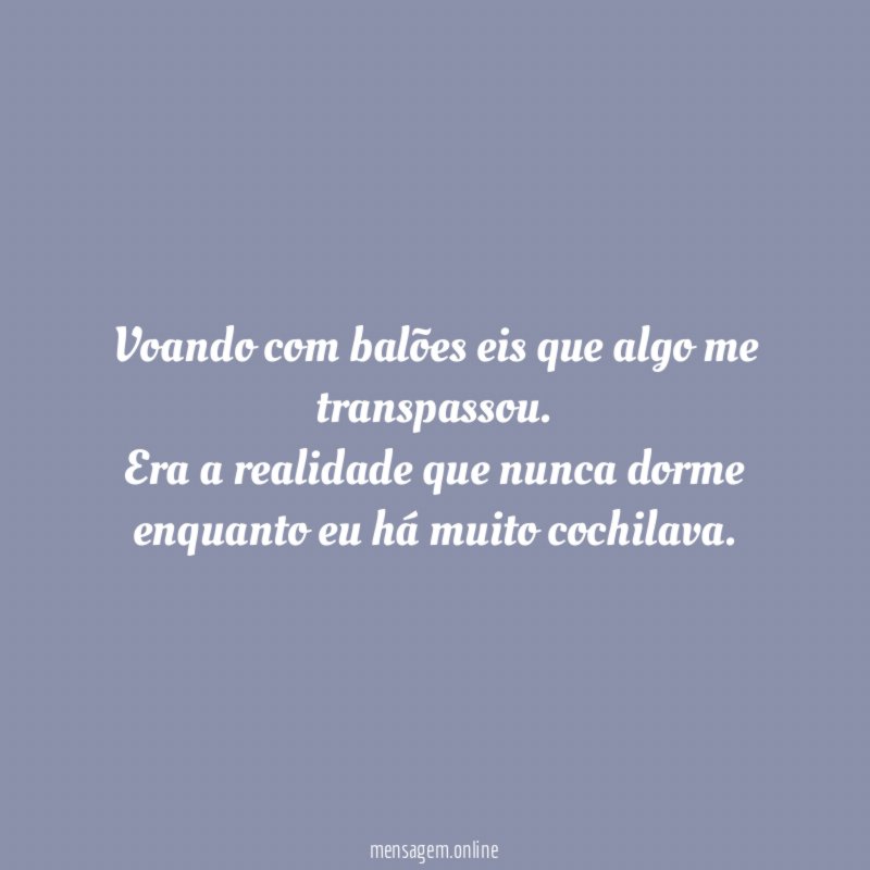 Voando com balões eis que algo me transpassou