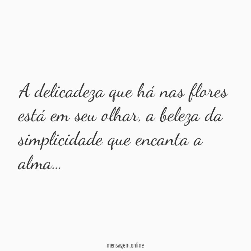 A delicadeza que há nas flores está em seu olhar