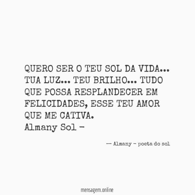 QUERO SER O TEU SOL DA VIDA