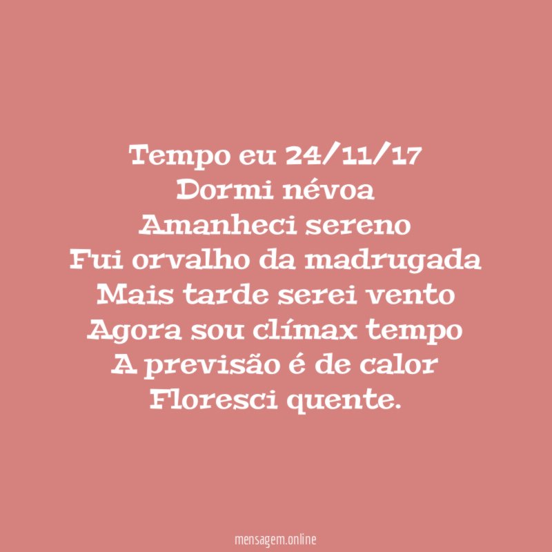 Tempo eu 24/11/17