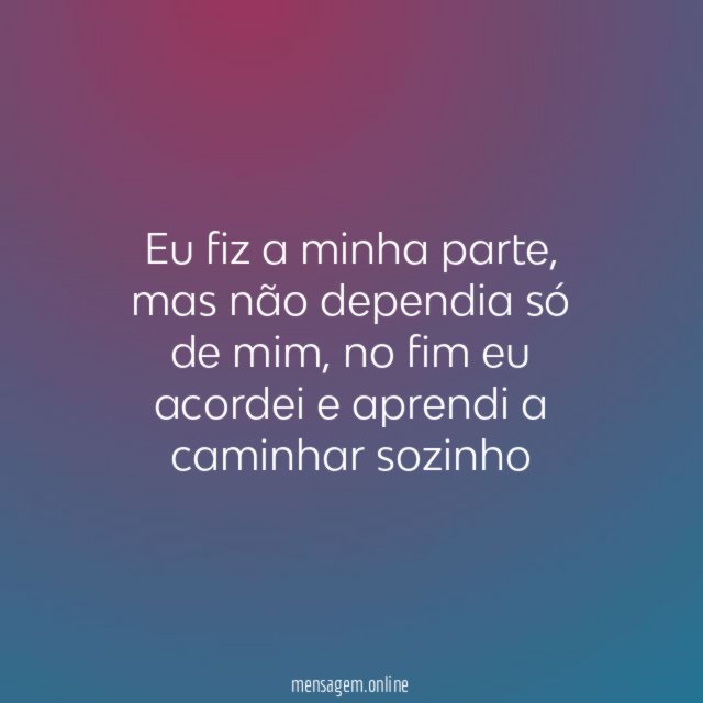 Eu fiz a minha parte