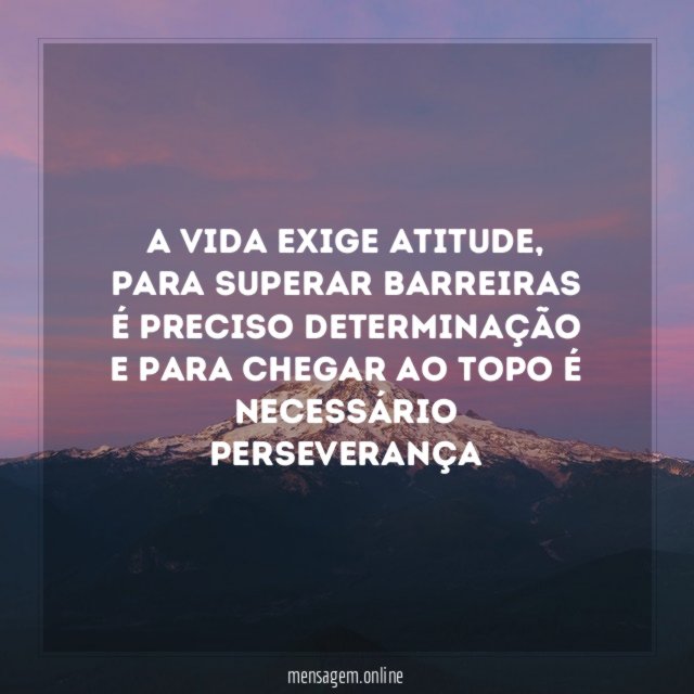 A vida exige atitude