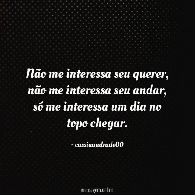 Não me interessa seu querer
