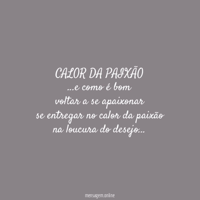 CALOR DA PAIXÃO