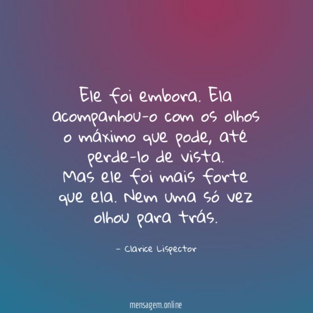 Ele foi embora