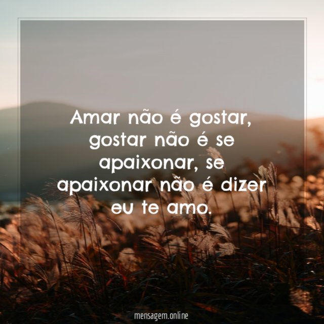 Amar não é gostar