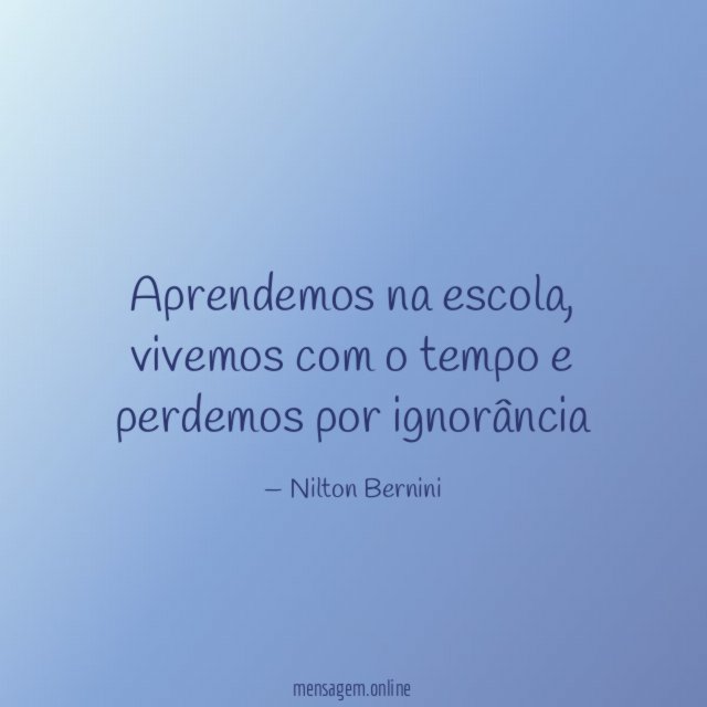 Aprendemos na escola