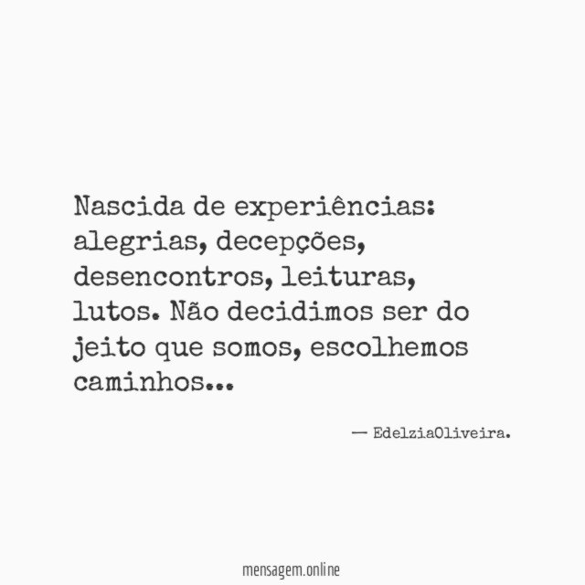 Nascida de experiências